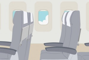 Armchairs inside the airplane